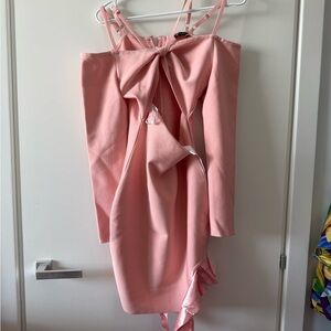 Elegant bandage Pink Off-Shoulder Dress